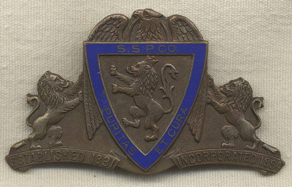 Great 1920s-1930s Hat Badge for S. S. Pierce Co. Delivery Truck Driver