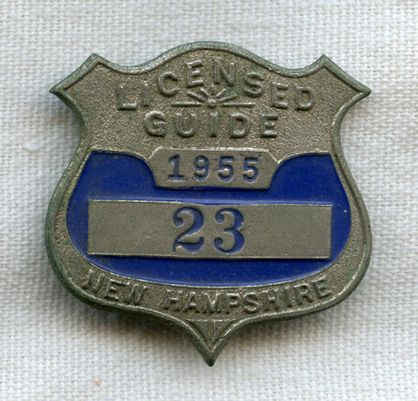1955 New Hampshire Fish & Game Licensed Guide Badge