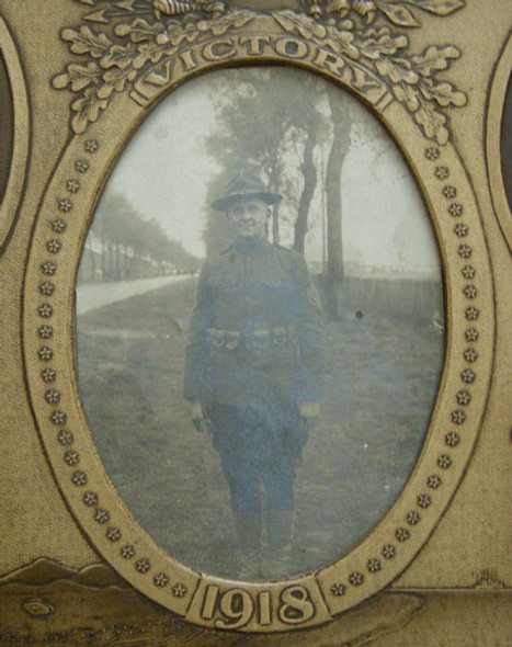 WWI US Army Signal Corps Photograph and Patriotic Frame