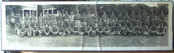 1924 "Yard Long" Photo of US Army Battery A 61st Coast Artillery at Fort Monroe, Virginia