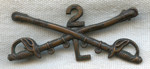 WWI US Army 2nd Cavalry Troop L Officer Collar Insignia