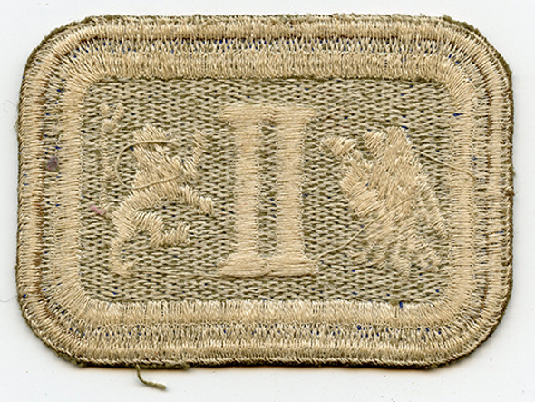 Rare Olive Drab Border and Snow-Back US Army 2nd Corps Shoulder Patch