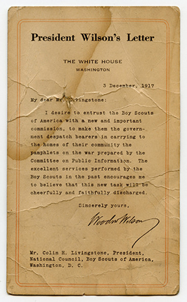 Extremely Rare WWI Boy Scouts of America Dispatch Bearer ID Card