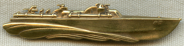 Beautiful WWII USN PT Boat Officer Badge, Unofficial, by ELCO