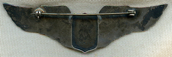 Beautiful WWII USAAF Pilot Wing Walter Lampl "Juarez" Pattern Sterling Marked