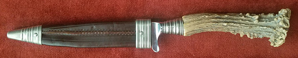 Gorgeous  1930's Bavarian Trachtenmesser Stag Handled Hunting Knife in Excellent Condition