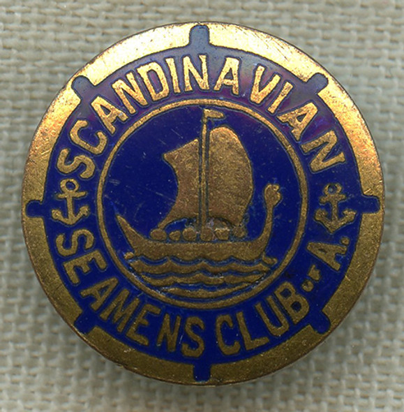 Rare 1930's Scandinavian Seamen's Club of America Member Lapel Pin