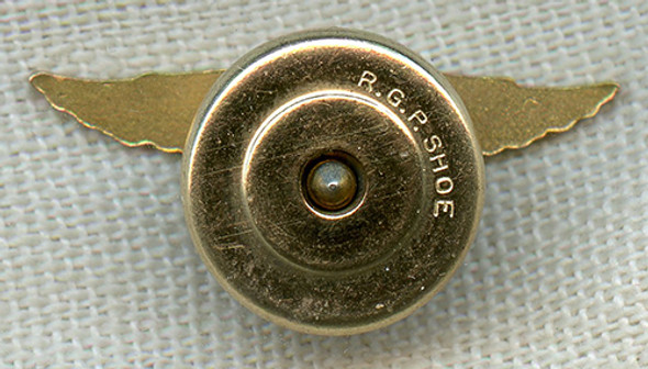 Beautiful 1940's Eastern Air Lines 5 Year Service Pin in 10K Gold w/ Diamond Chip