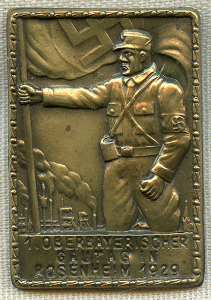 Extremely Rare 1929 NSDAP Tinnie from the 1st Gautag in Rosenheim, Bavaria
