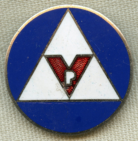 Rare Korean War Period Civil Defense Volunteer Police Lapel or Hat Badge