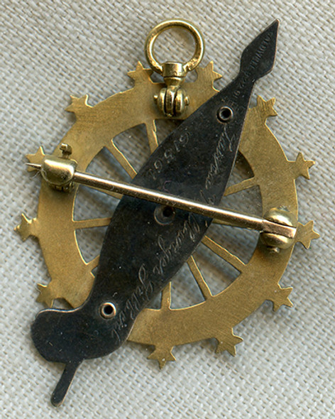 14K & Silver 1930's Daughters of the American Revolution Medal Pendant