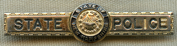 Rare Late 1950's NH State Police Uniform Tie Bar