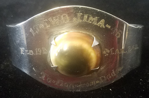 Wonderful WWII IWO JIMA Souvenir Bracelet Dated 1945 w/ Battle Dates USMC or USN Corpsman