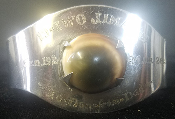 Wonderful WWII IWO JIMA Souvenir Bracelet Dated 1945 w/ Battle Dates USMC or USN Corpsman