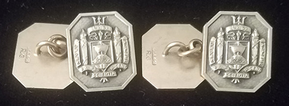 Gorgeous 1900's-1910's USNA Annapolis Naval Music Club Member Cuff Links