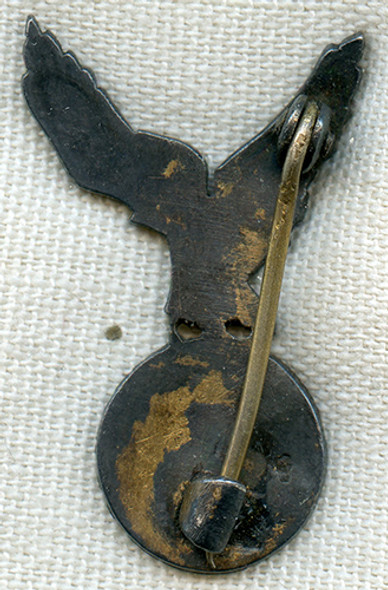 Extremely Rare WWI US Air Service 825th Aero Squadron Badge Made in France of Enameled Silver