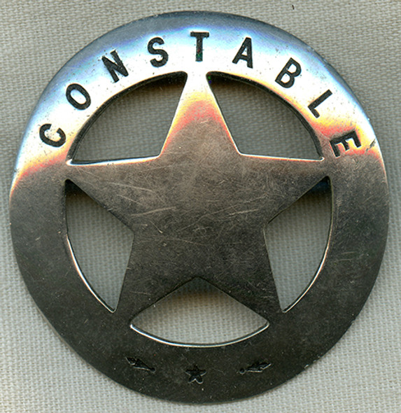 Wonderful Large & Iconic Old West ca 1880s - 1890s "Stock" Constable Circle Star Badge