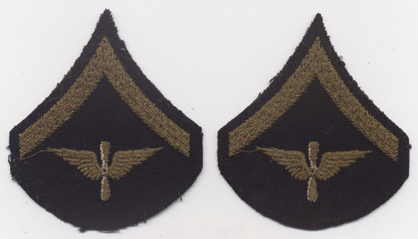 Pair of 1920s US Army Air Corps (USAAC) PFC Rank Insignia