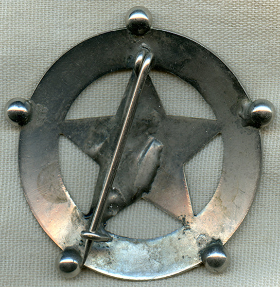 Beautiful, Iconic 1890's Old West Ball Tipped Circle Star Deputy Sheriff Badge