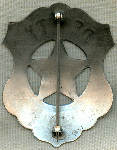 Great LARGE 1910s - 1920s Old West "Stock" Circle Star Cut Out Shield Deputy Sheriff Badge
