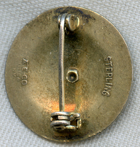 Early WWII US Merchant Marine Officer Badge in Sterling by A. E. Co.