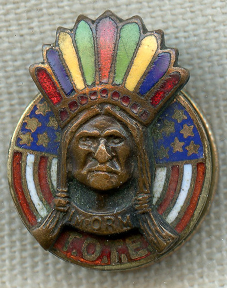 Beautiful Ca. 1910 Improved Order of Red Men Member Lapel Pin.