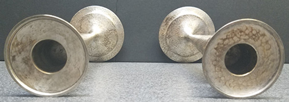 Wonderful Pair of ca. 1900 Derby Silver Plate Co. Candlesticks in a Hammered Arts & Crafts Style
