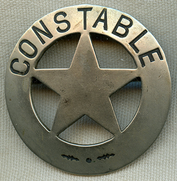 Great Old West 1880s - 1890s Iconic "Stock" Constable Circle Star Mid Size Badge