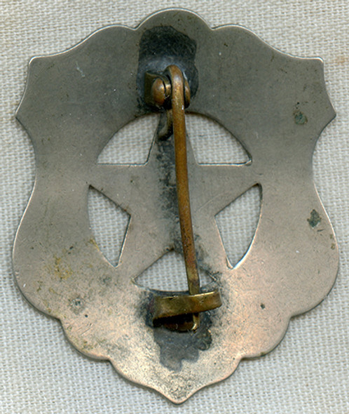 Wonderful 1880s Old West Hand Engraved "Stock" Constable Circle Star Cut Out Shield Badge