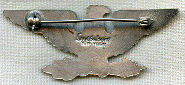 Korean War Era US Army / USAF Colonel "War Eagle" Overseas Cap Rank Insignia by Luxenberg Large Size