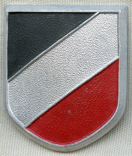 Near Mint Early WWII Nazi Army or Luftwaffe Tropical Sun Helmet National Colors Badge Maker Marked