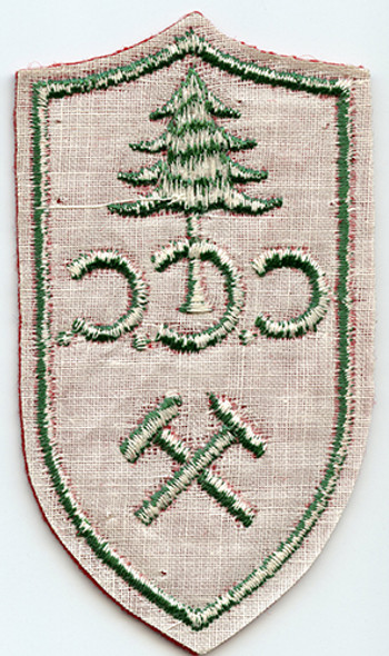 1930's Civilian Conservation Corps Mechanic Rate Patch. Green on Red