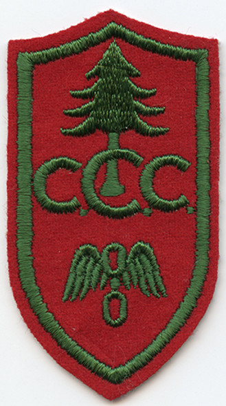 Scarce 1930's Civilian Conservation Corps Radio Rate Patch. Green on Red