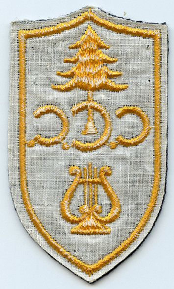 Scarce 1930's Civilian Conservation Corps Musician Rate Patch. Gold on Black