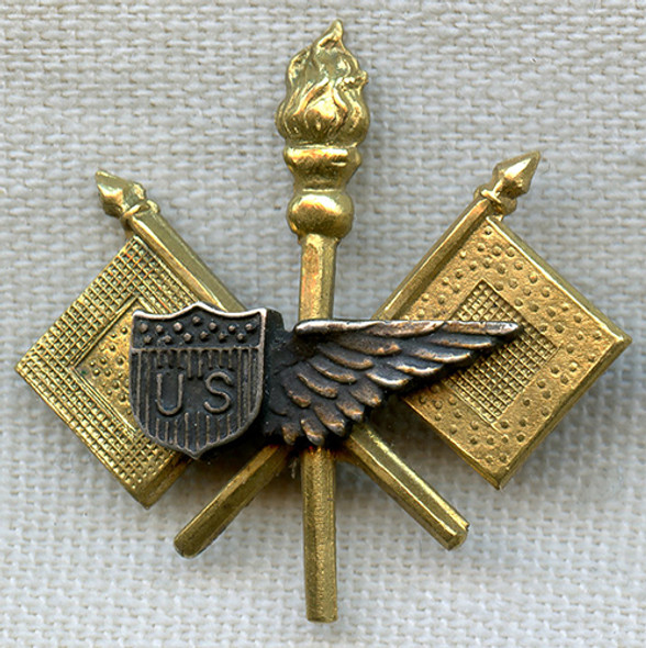 Gorgeous circa 1917 US Air Service Jr Military Aviator or Observer Sweetheart Pin