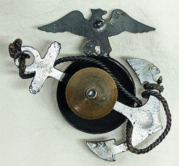 Beautiful WWI - 1920s USMC Officer Undress Hat Badge "The Beast" by GEMSCO