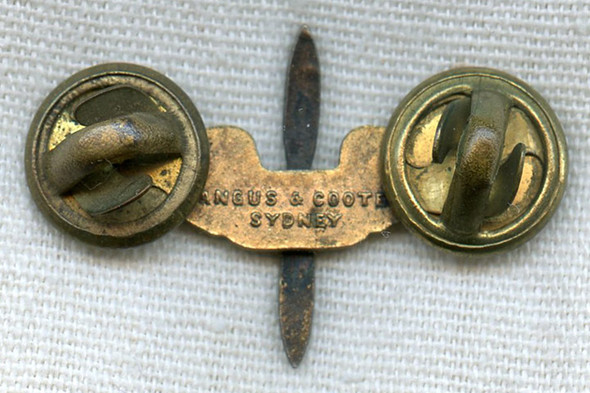 Rare WWII USAAF Officer Collar Insignia by Angus & Coote