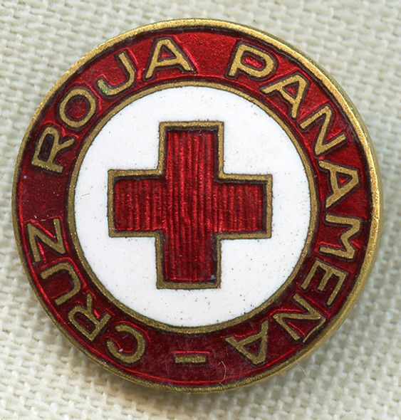 Rare 1940's Cruz Roja Panamena (Panama Red Cross) Lapel Badge