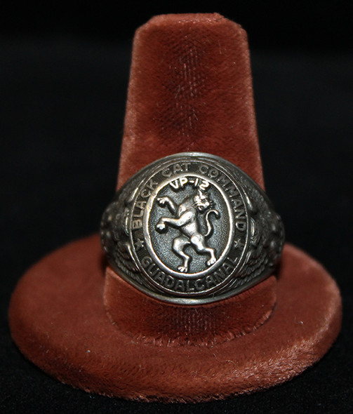Wonderful Ca 1943 USN VP-12 Black Cat Command Guadalcanal AviatorÕs Ring in Sterling