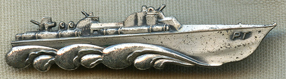 Scarce WWII Unofficial PT Boat Badge for Enlisted USN Seamen. Great Original Finish!