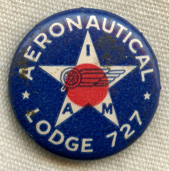 WWII Aircraft Workers Union Celluloid Pin