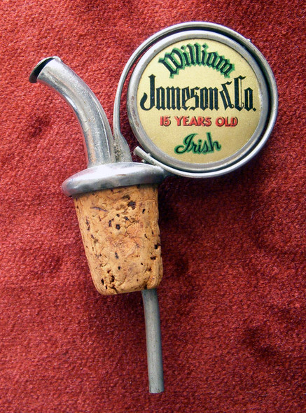 Extremely Rare Ca. 1920 William Jameson & Co. "Spinner" Pourer in Celluloid & Cork