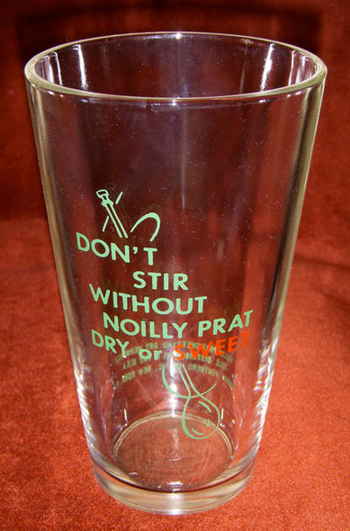 Great Mid-1950s Noilly Prat Vermouth Advertising Bar Glass
