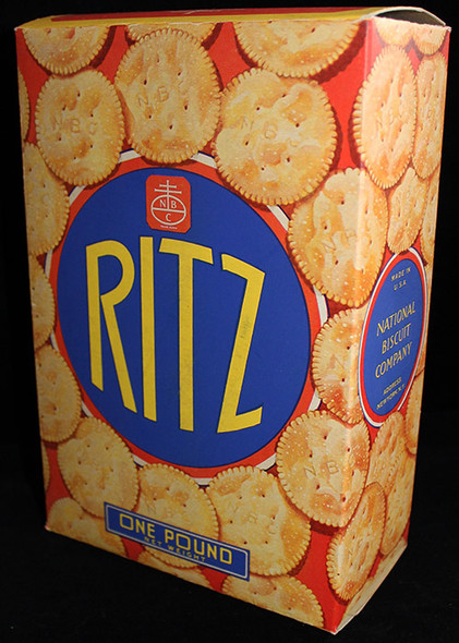 Rare Ca. 1934-36 Original RITZ Crackers One Pound Cardboard Box in Excellent Condition