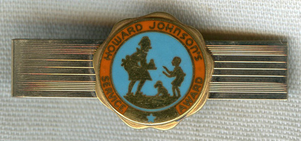Vintage, Classic 1950s Howard Johnson's 5 Years of Service Award Tie Bar