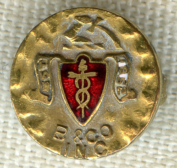1910's - 1920's "B&Co. Inc. Est. 1852" Lapel/Service Pin with "T.D.G" Maker Mark