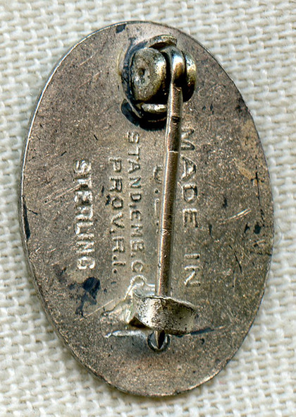 1930's Avon Salesperson Sterling & Enamel Lapel Pin. Made in the U.S.A.