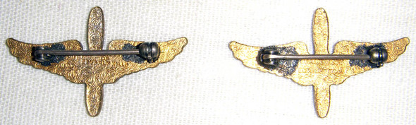 Rare Pair of WWII USAAF Officer Collar Insignia by Beverly Craft