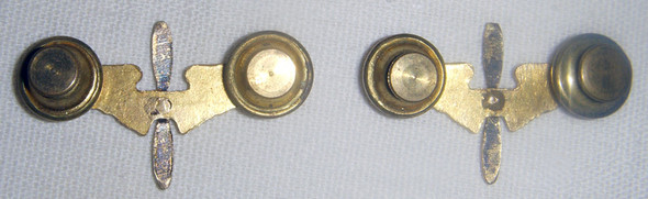 Pair of WWII USAAF Collar Insignia with Covered Clutch-Backs