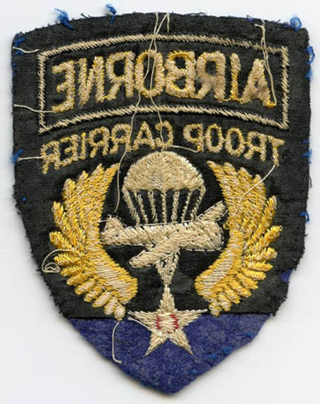 Beautiful UK-Made WWII USAAF Airborne Troop Carrier Patch Removed from Uniform